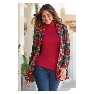 Boston Proper plaid boyfriend blazer NWOT